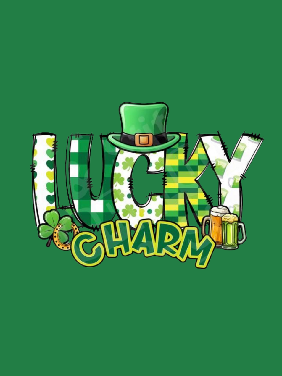 240g Lucky Charm Printed Cotton T-shirt for St. Patrick's Day Emma Bridess