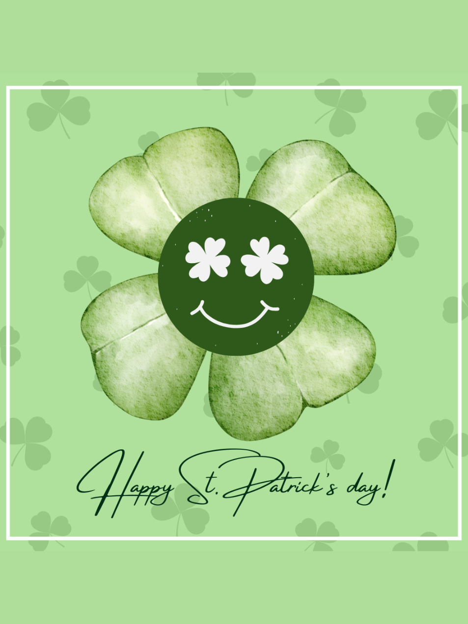 240g Cartoon Four Leaf Clover Cotton T-shirt for St. Patrick's Day Emma Bridess