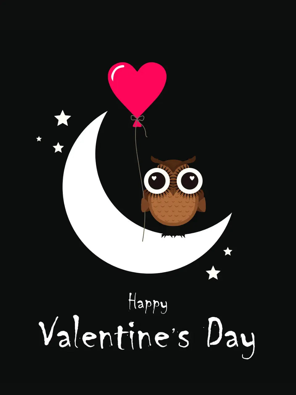 Valentine's Day Owl Love Print Cotton Hoodie Emma Bridess