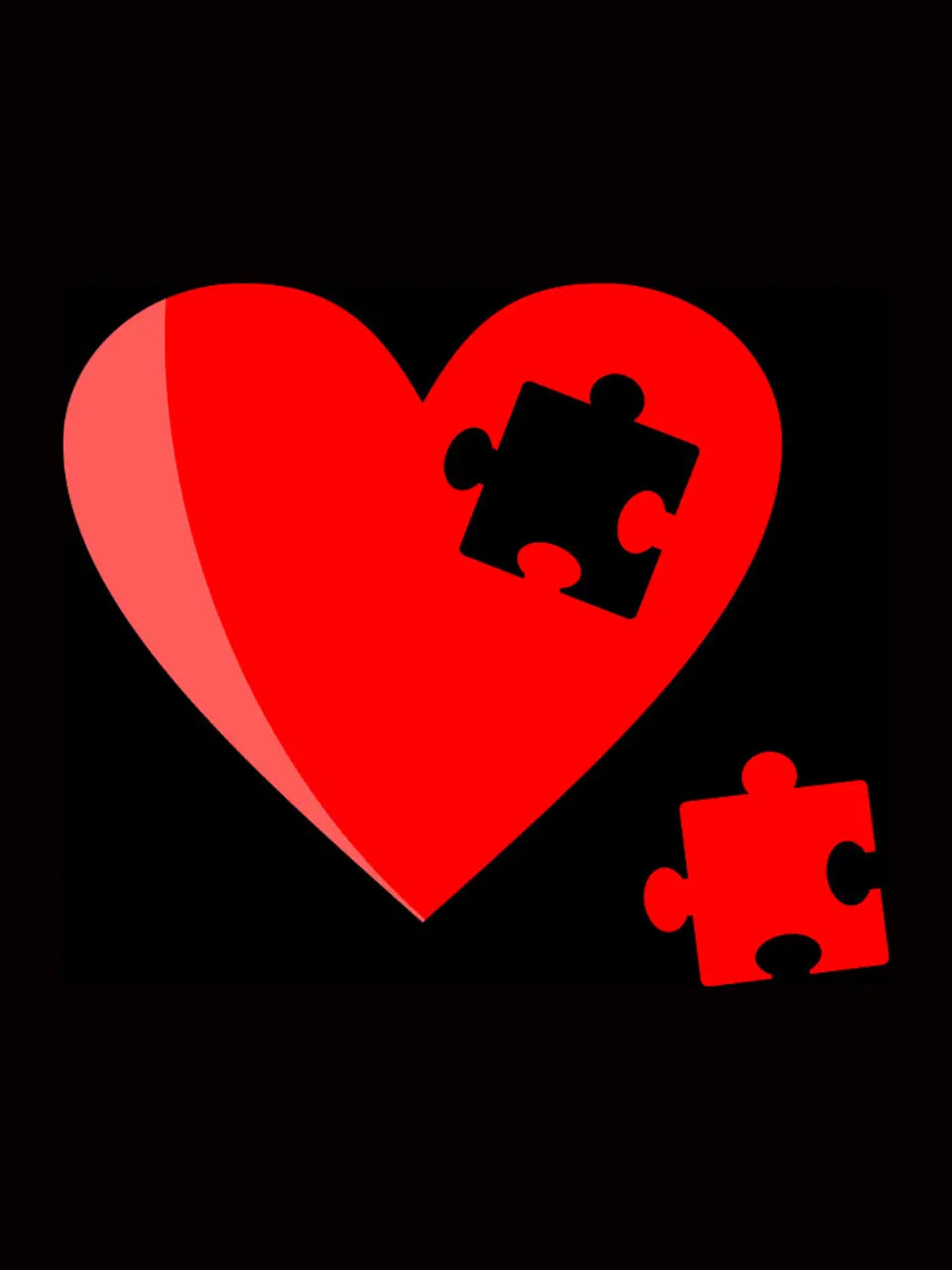 Love Puzzle Heart Print Cotton Hoodie for Valentine's Day Emma Bridess