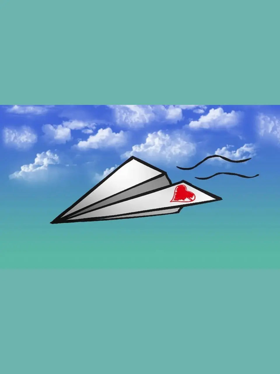 Paper Plane Heart Print Cotton Hoodie for Valentine's Day Emma Bridess