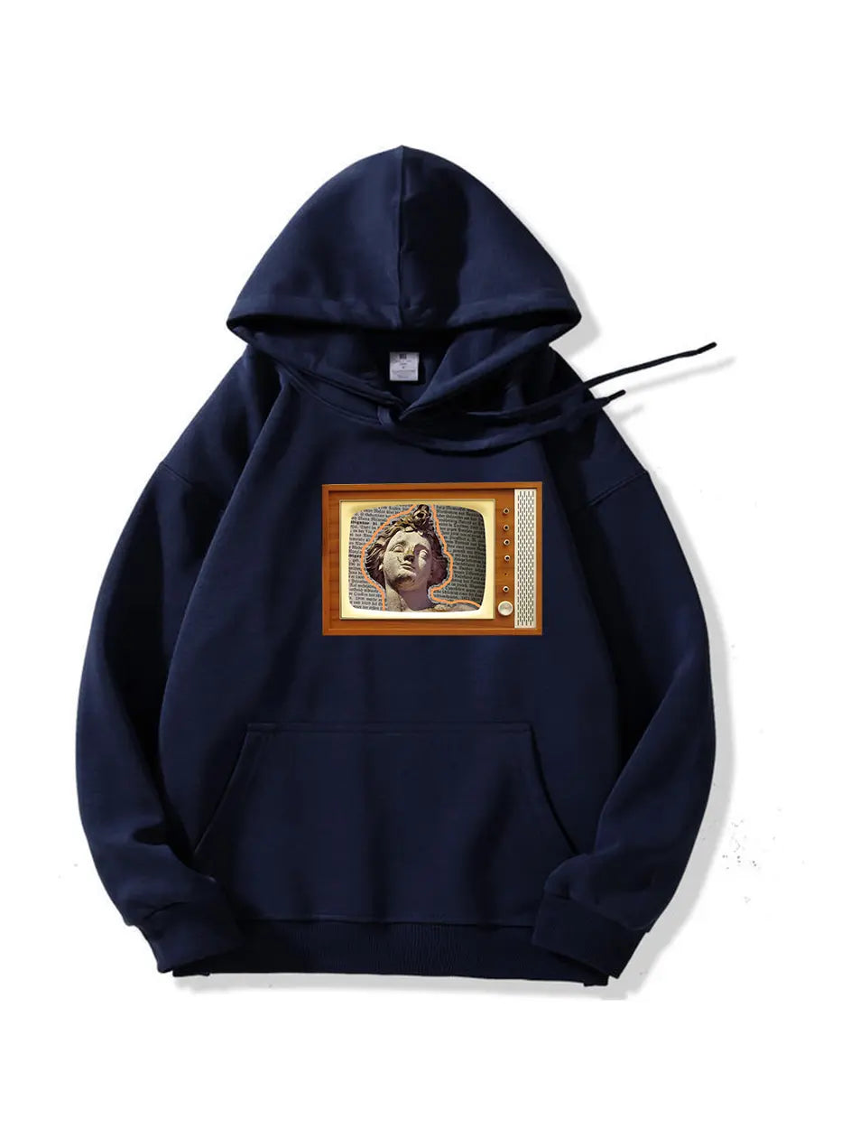 Vintage Line Cartoon David Printed Cotton Hoodie Emma Bridess