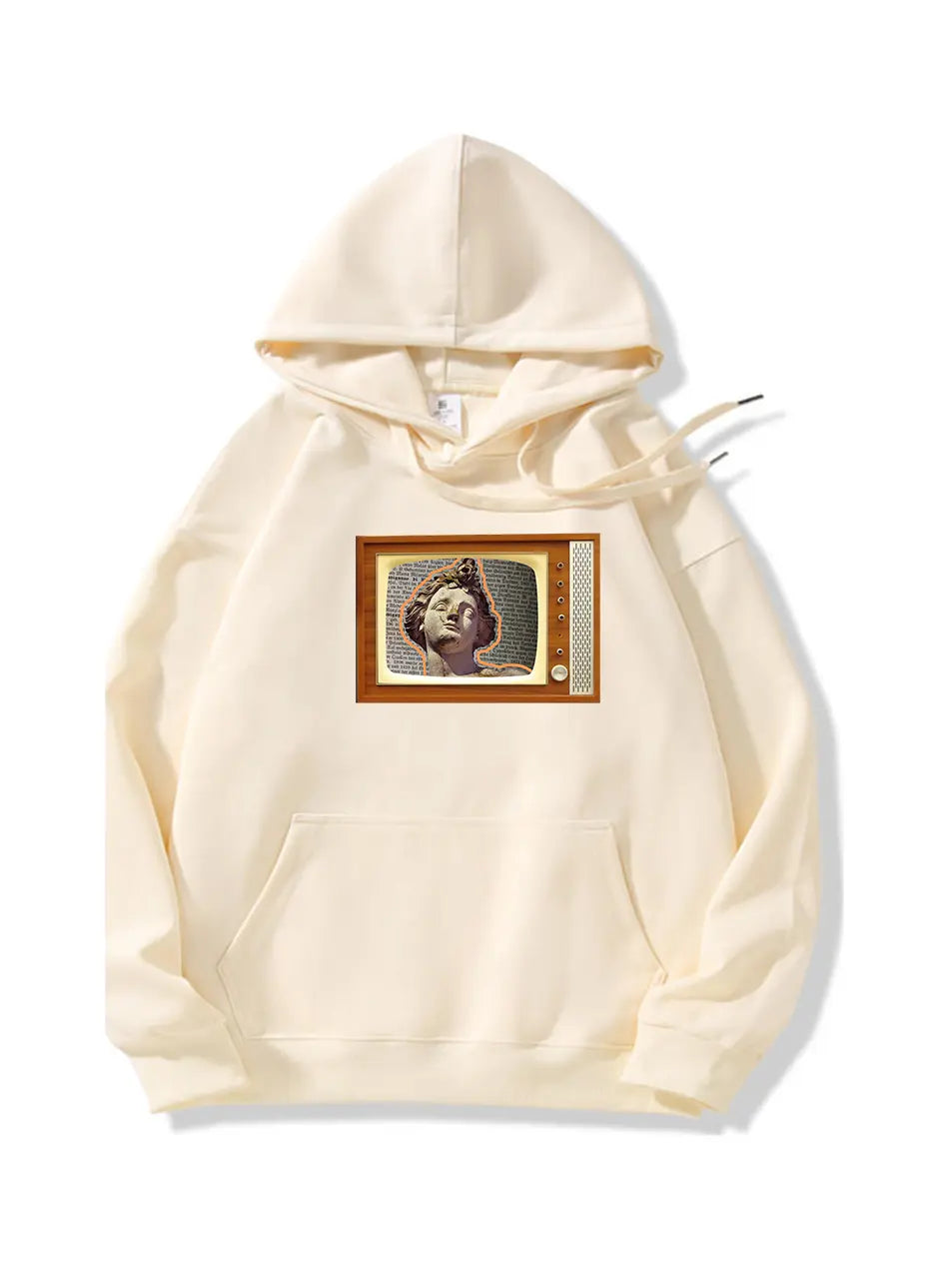 Vintage Line Cartoon David Printed Cotton Hoodie Emma Bridess