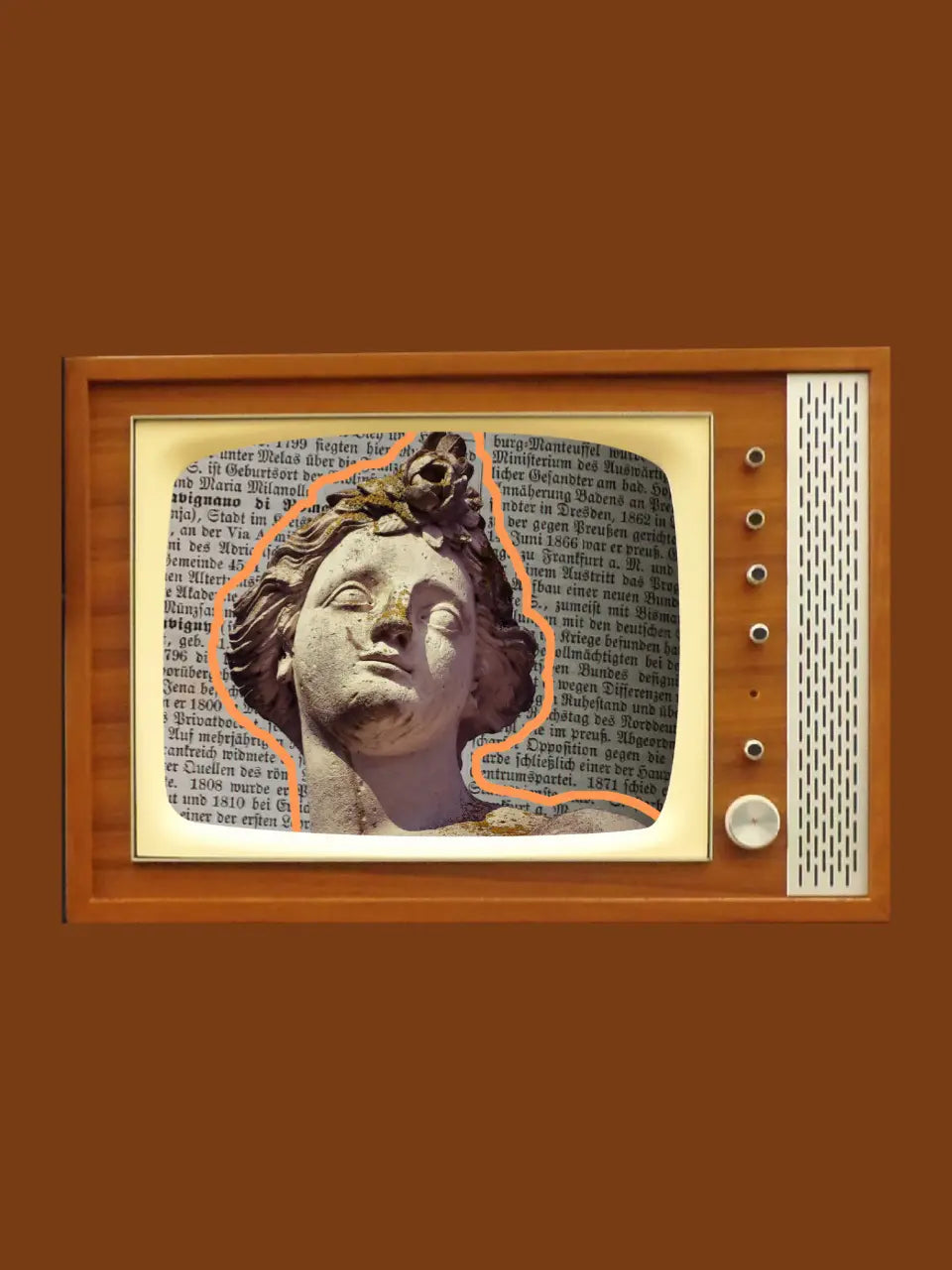 Vintage Line Cartoon David Printed Cotton Hoodie Emma Bridess