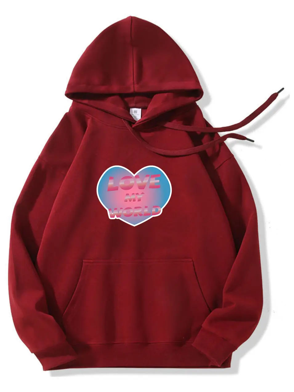 Pink Heart Love My World Hoodie for Valentine's Day Emma Bridess