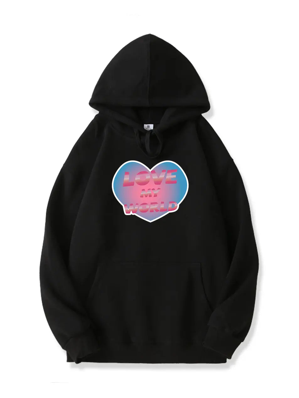 Pink Heart Love My World Hoodie for Valentine's Day Emma Bridess