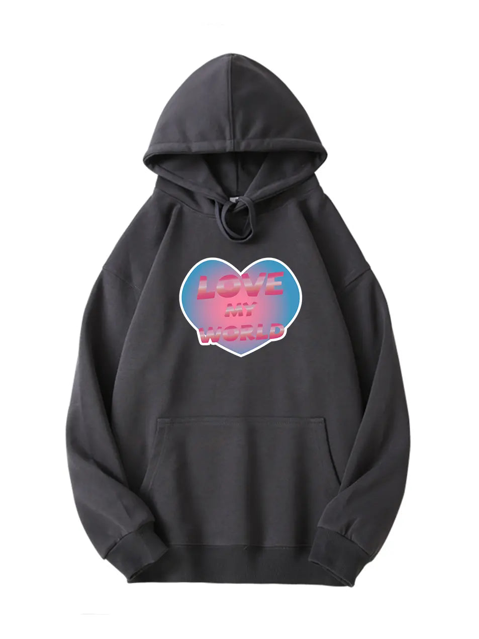 Pink Heart Love My World Hoodie for Valentine's Day Emma Bridess