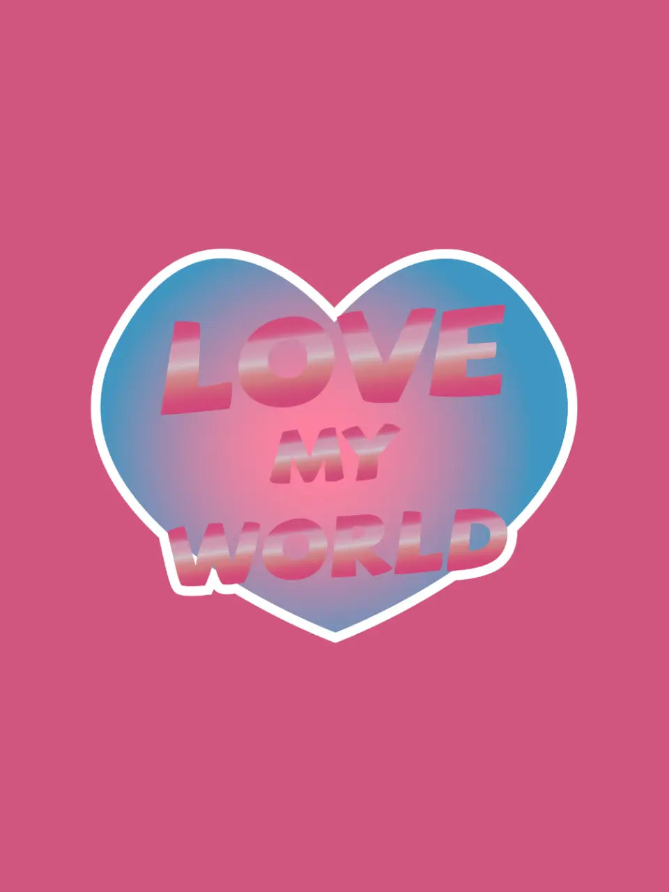 Pink Heart Love My World Hoodie for Valentine's Day Emma Bridess