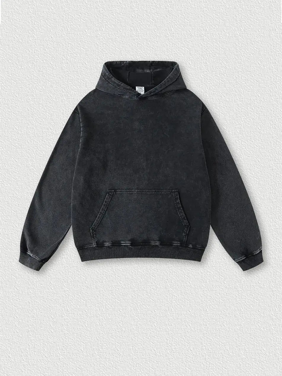 Washed Vintage Solid Color Loose Hoodie