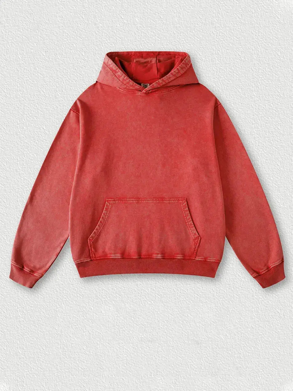 Washed Vintage Solid Color Loose Hoodie