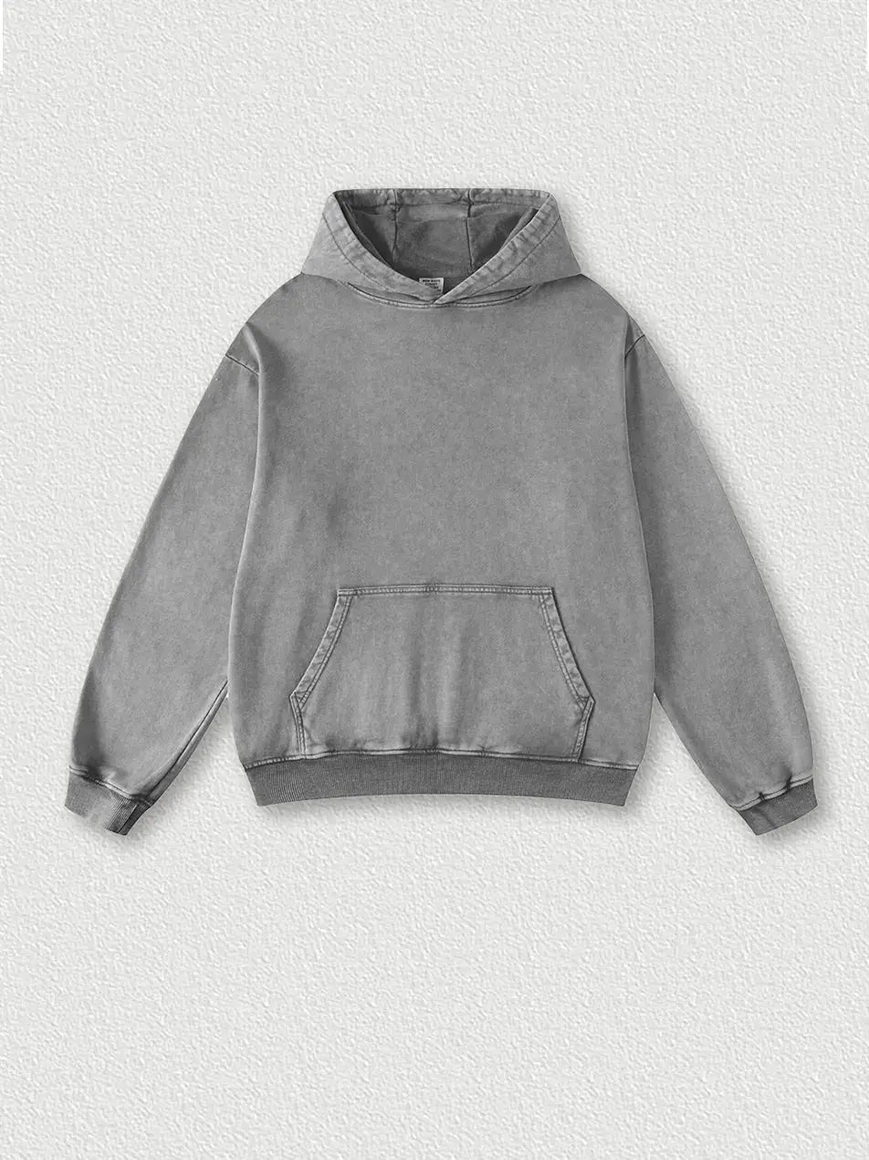 Washed Vintage Solid Color Loose Hoodie