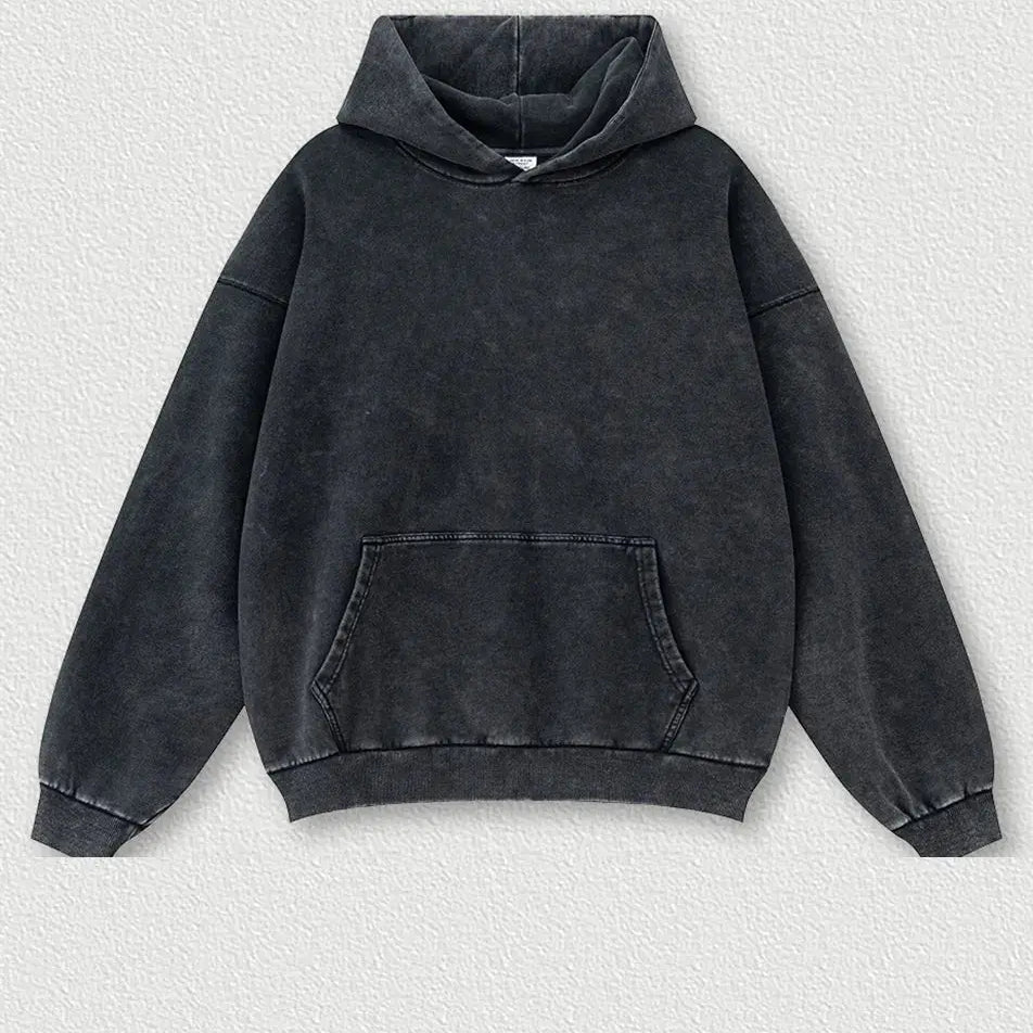 Wash Contrast Color Retro Gradient Casual Hoodie