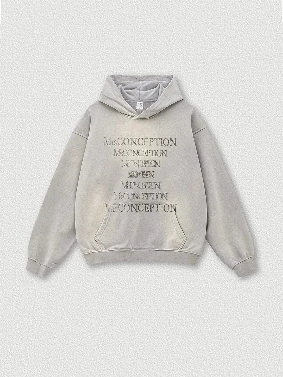 Vintage Letter Print Hoodie