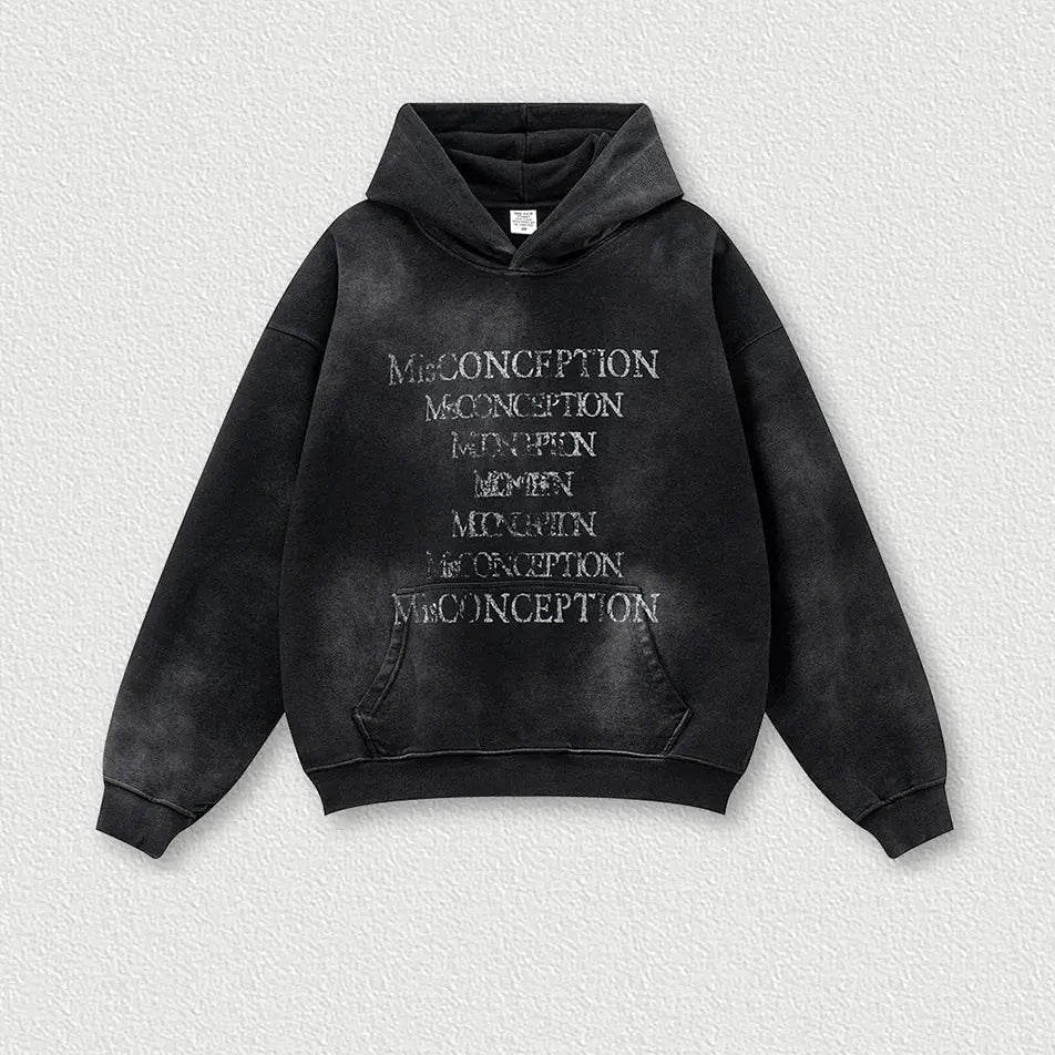 Vintage Letter Print Hoodie