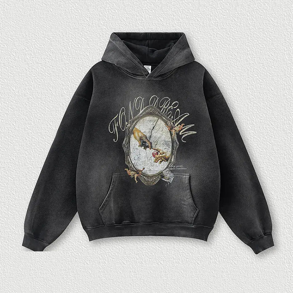 Wool And Thick Washed Hoodie