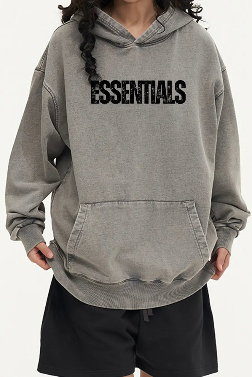 450g Wash Old Vintage Essentials Hoodie