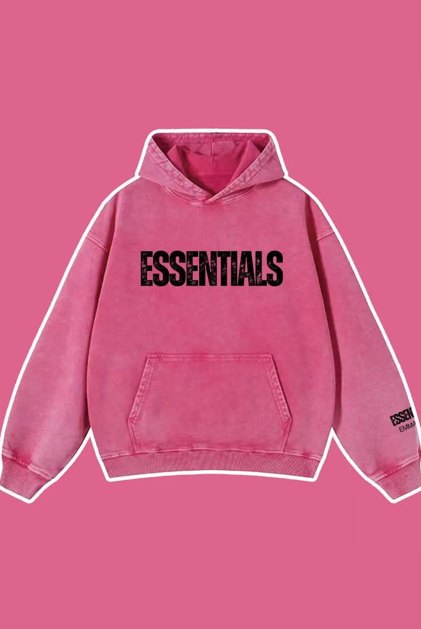 450g Wash Old Vintage Essentials Hoodie