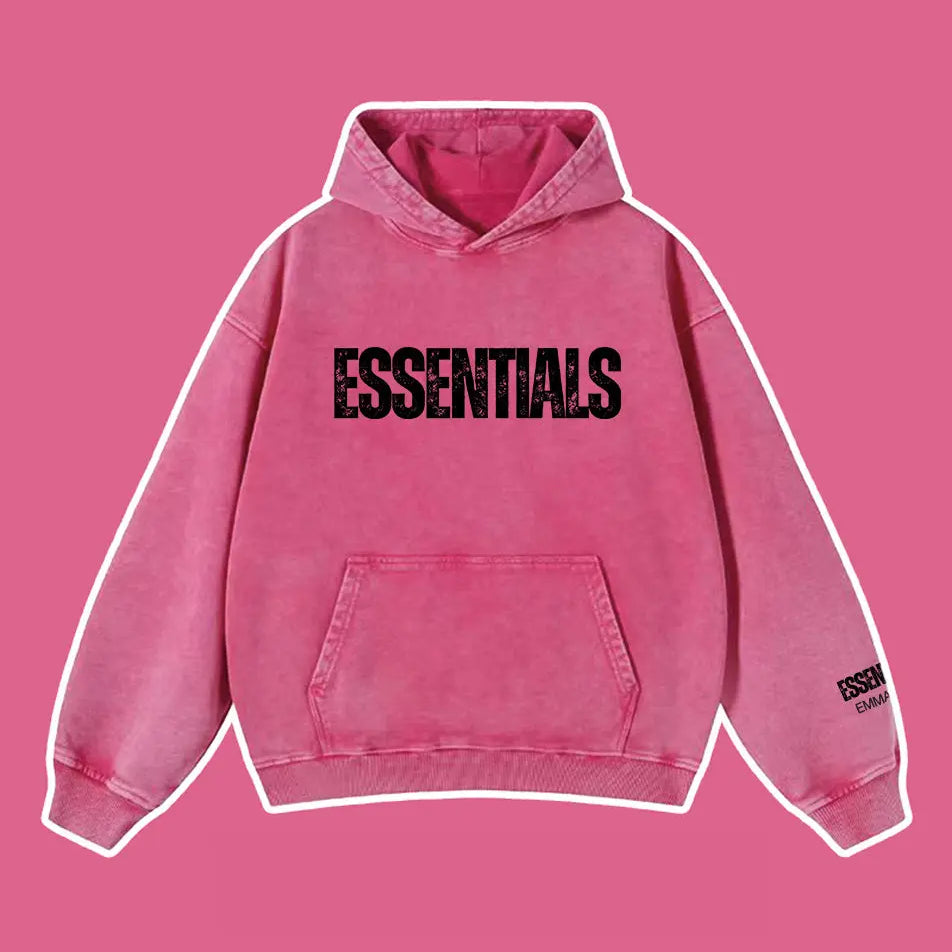 450g Wash Old Vintage Essentials Hoodie