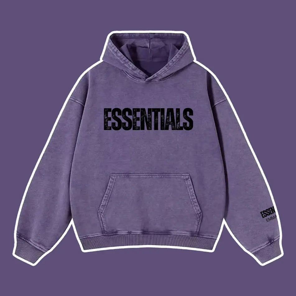 450g Wash Old Vintage Essentials Hoodie