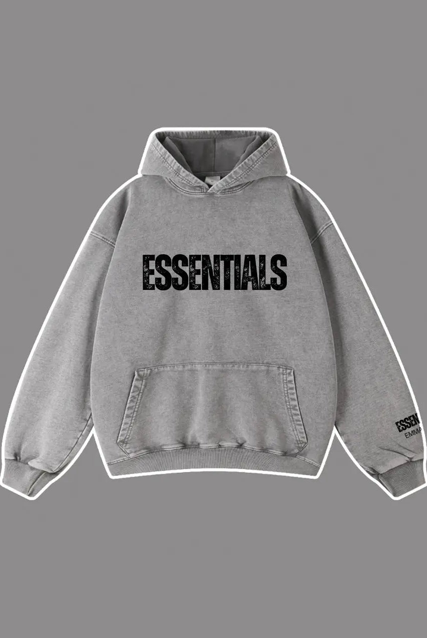 450g Wash Old Vintage Essentials Hoodie