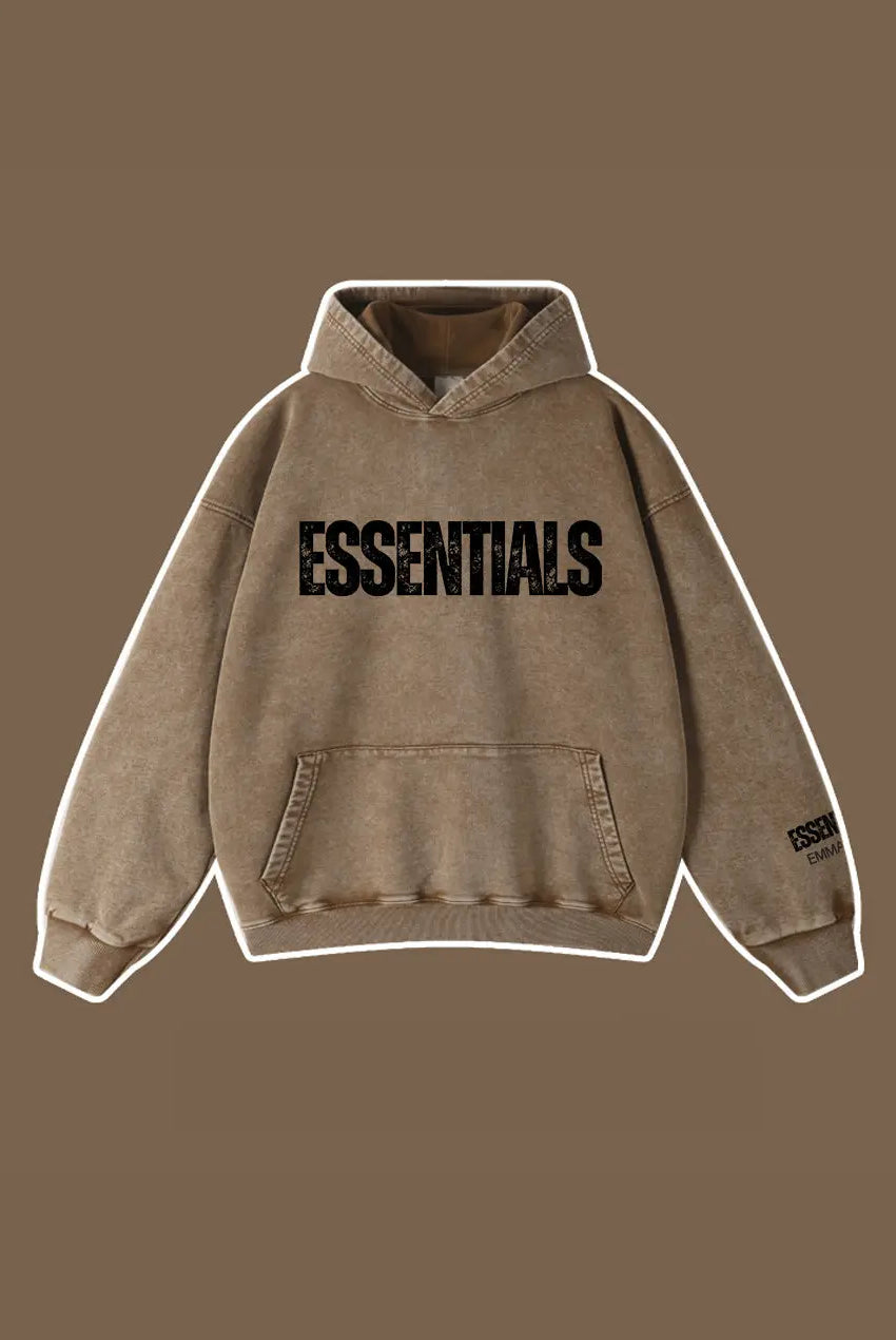 450g Wash Old Vintage Essentials Hoodie