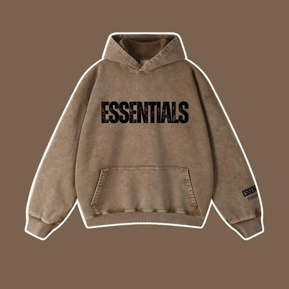 450g Wash Old Vintage Essentials Hoodie
