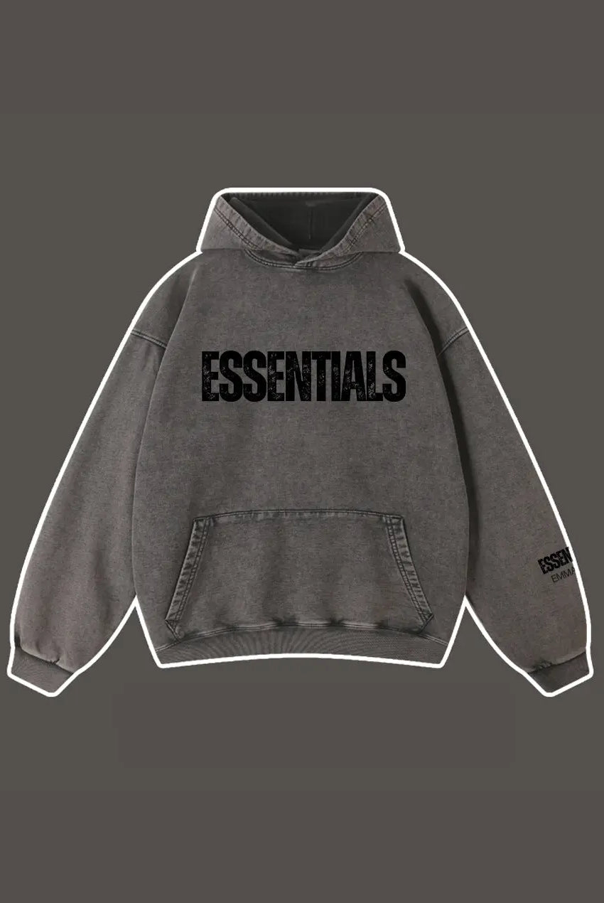 450g Wash Old Vintage Essentials Hoodie