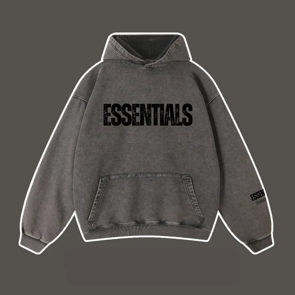 450g Wash Old Vintage Essentials Hoodie