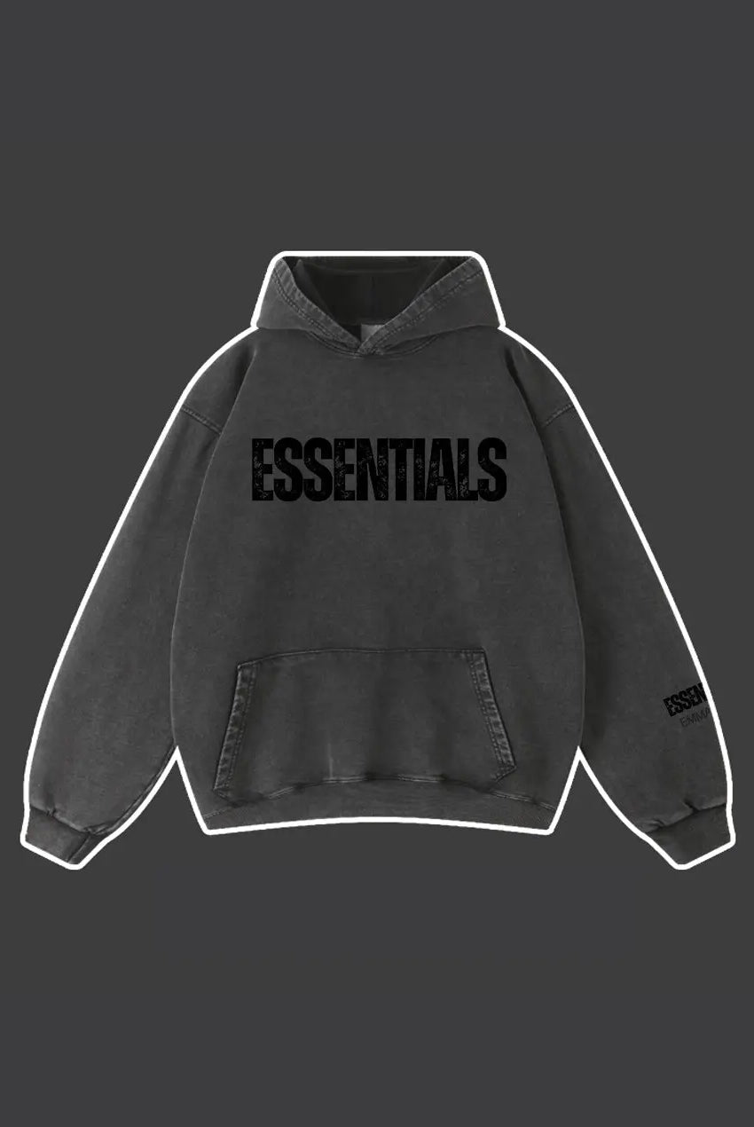 450g Wash Old Vintage Essentials Hoodie