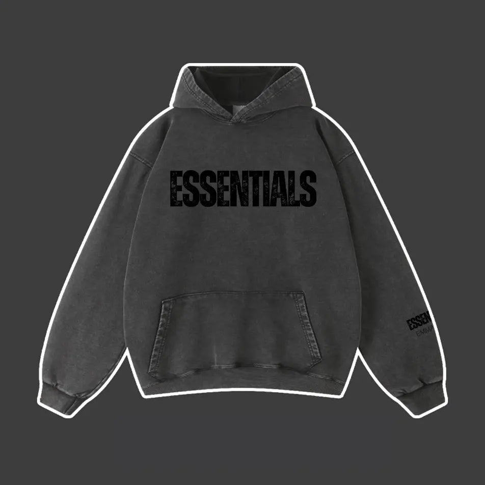 450g Wash Old Vintage Essentials Hoodie