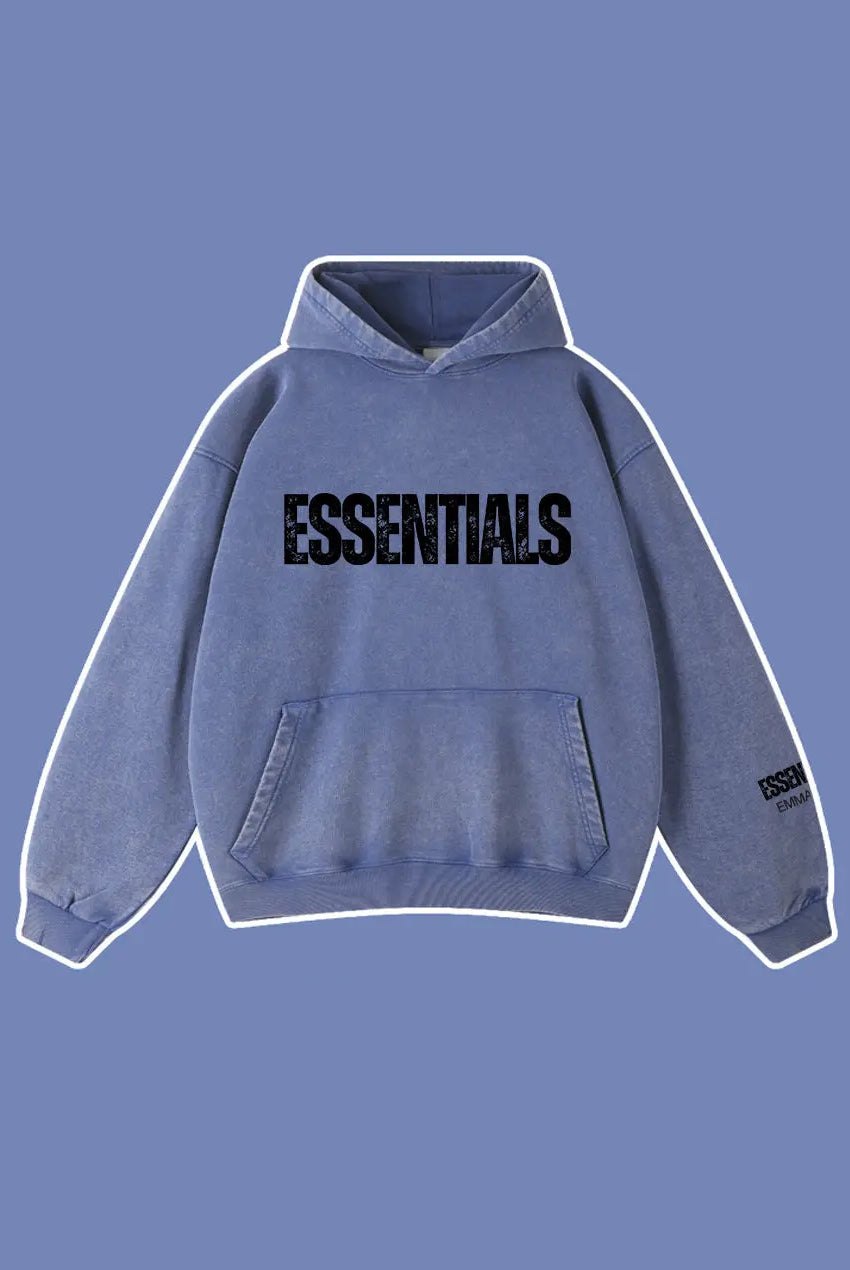 450g Wash Old Vintage Essentials Hoodie