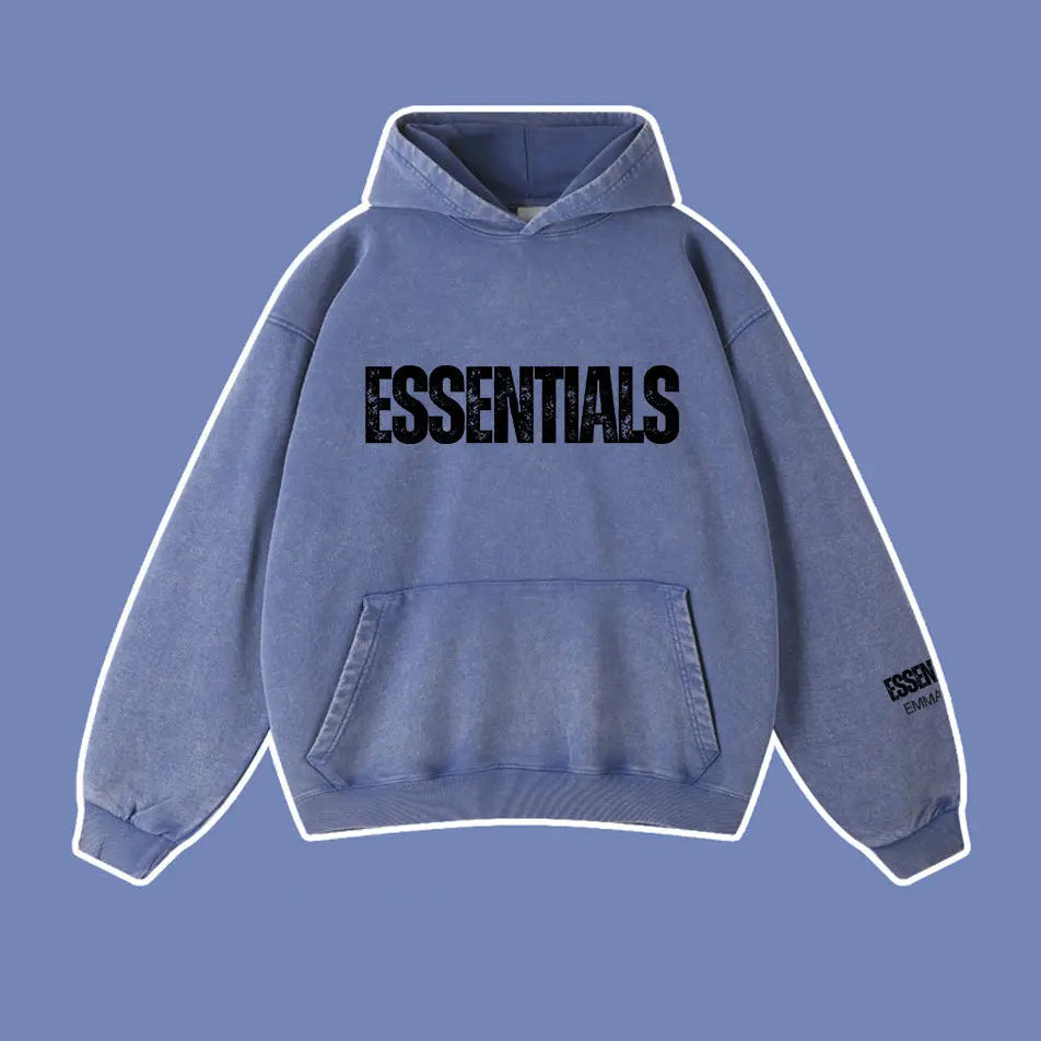 450g Wash Old Vintage Essentials Hoodie