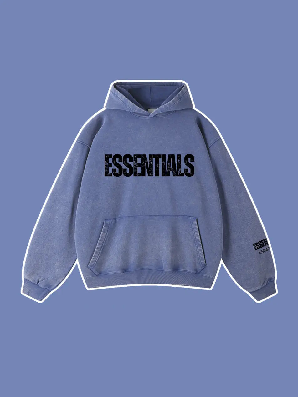 450g Wash Old Vintage Essentials Hoodie