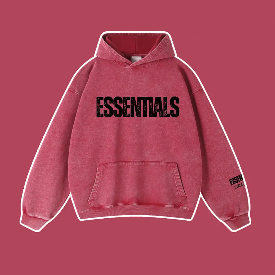 450g Wash Old Vintage Essentials Hoodie