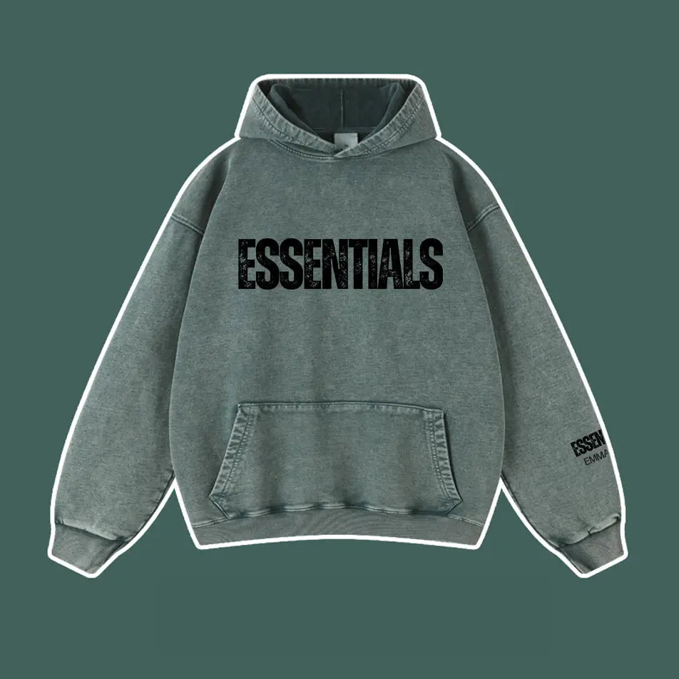 450g Wash Old Vintage Essentials Hoodie