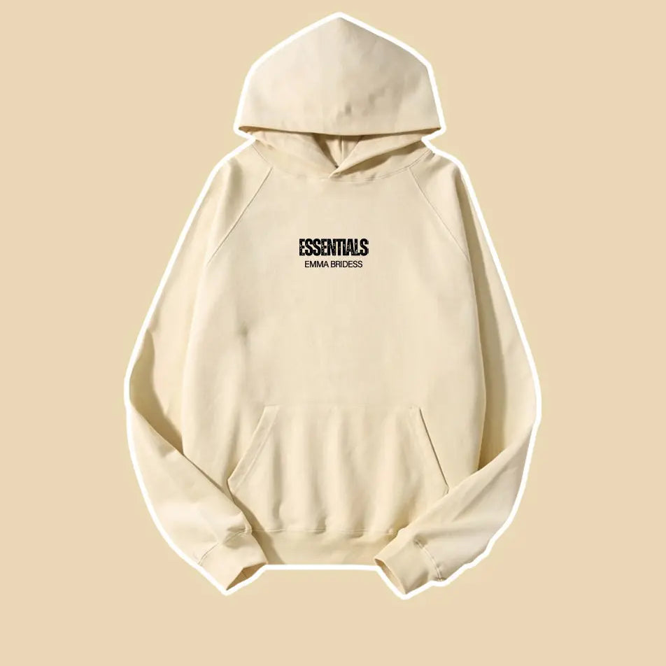 Basic Essentials Letter Print Hoodie 460g Classic Sweatshirt