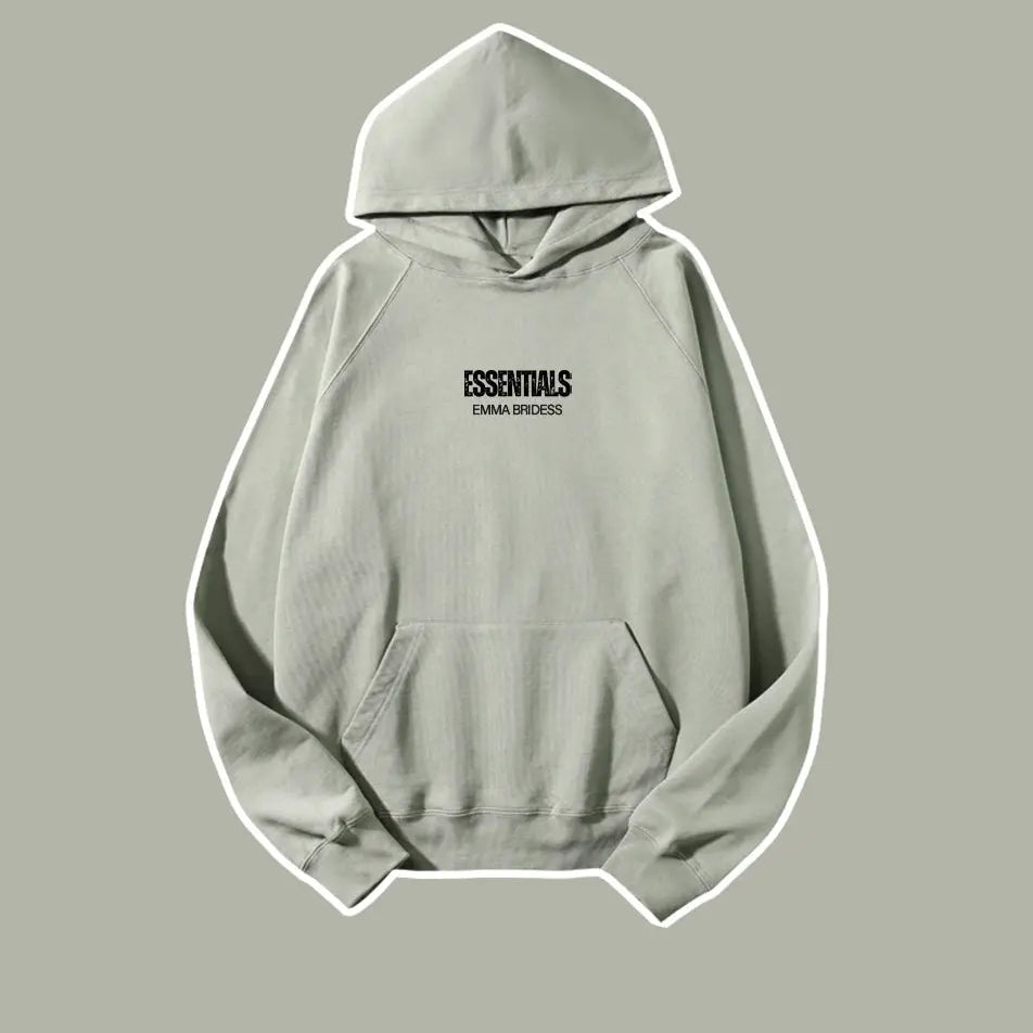 Basic Essentials Letter Print Hoodie 460g Classic Sweatshirt
