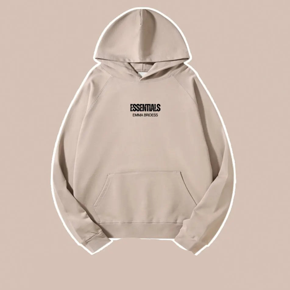 Basic Essentials Letter Print Hoodie 460g Classic Sweatshirt