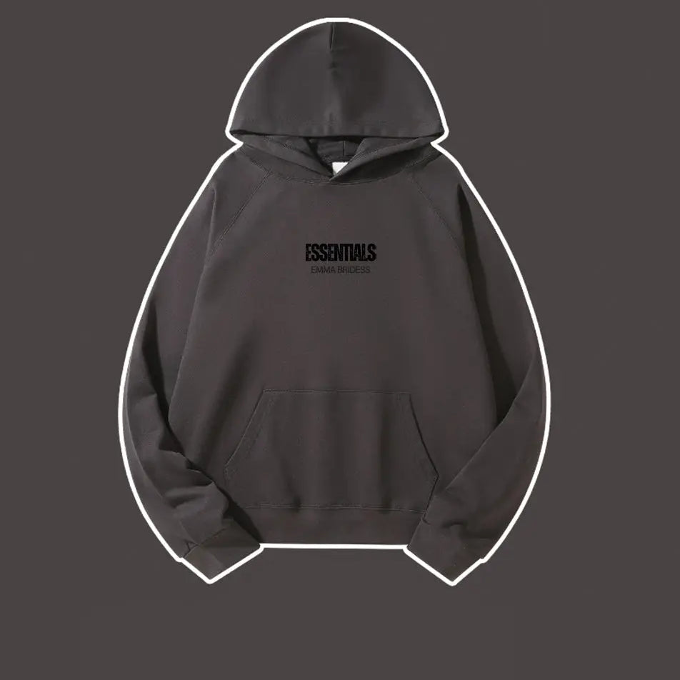 Basic Essentials Letter Print Hoodie 460g Classic Sweatshirt