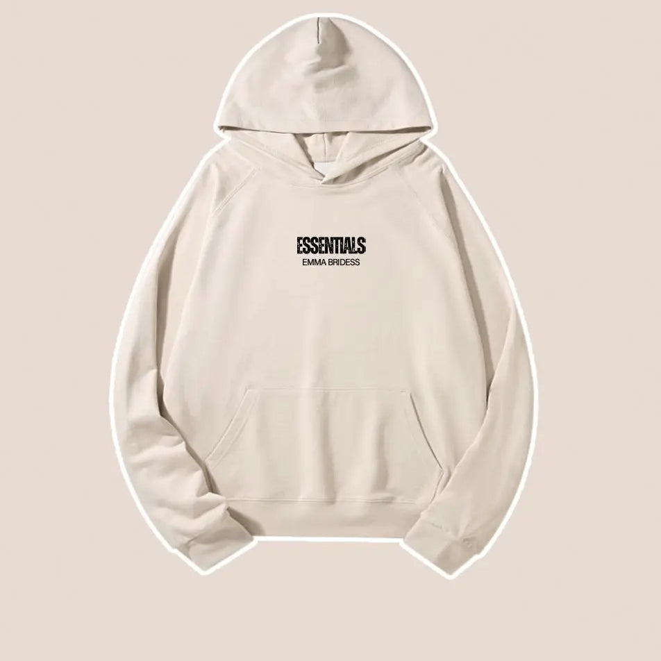 Basic Essentials Letter Print Hoodie 460g Classic Sweatshirt