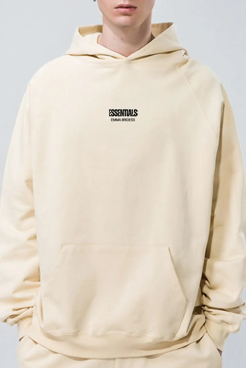 Basic Essentials Letter Print Hoodie 460g Classic Sweatshirt