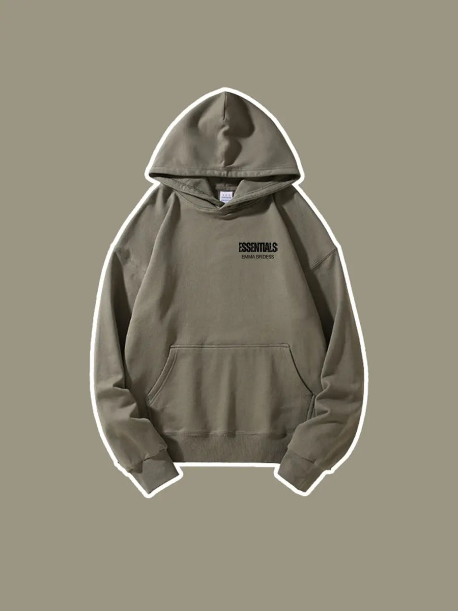 Essentials Hoodie 420g Letter Print Basic Sweatshirt - Emma Bridess 