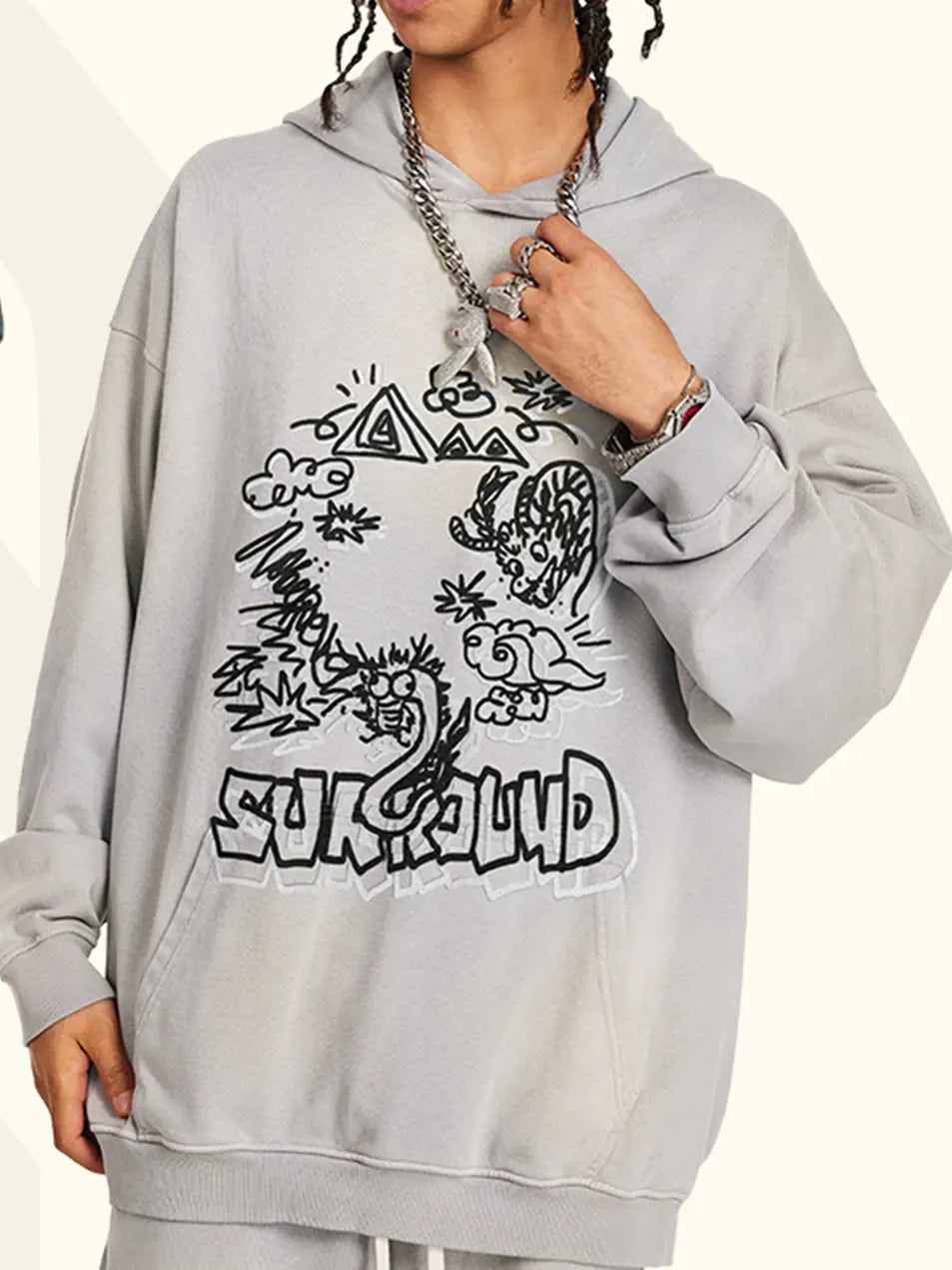 370g Vintage Wash Old Cotton Hoddie