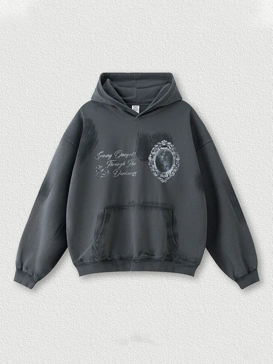 370g Vintage Wash Old Cotton Gradation Letter Printed Hoodie