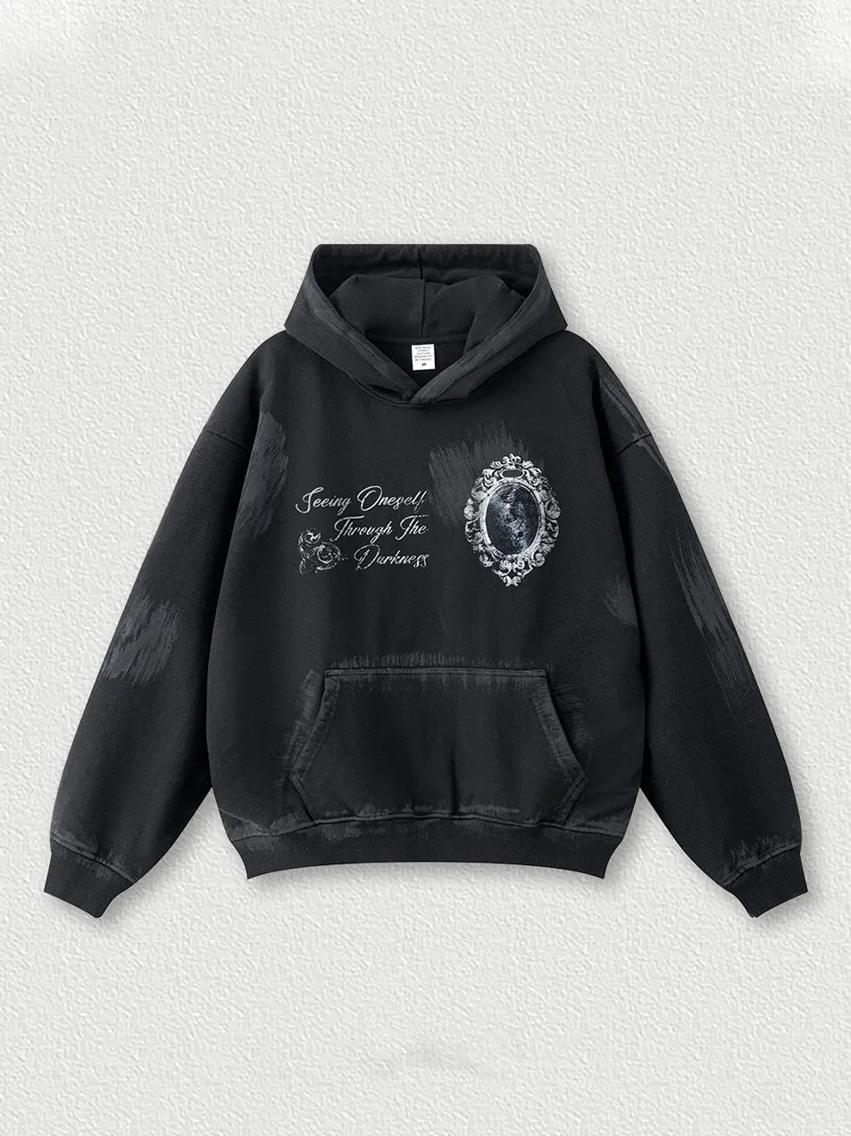 370g Vintage Wash Old Cotton Gradation Letter Printed Hoodie