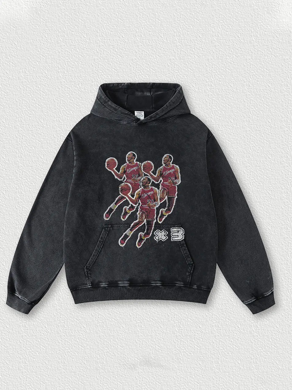 420g Vintage Wash Old Cotton NBA Lakers Printed Hoddie