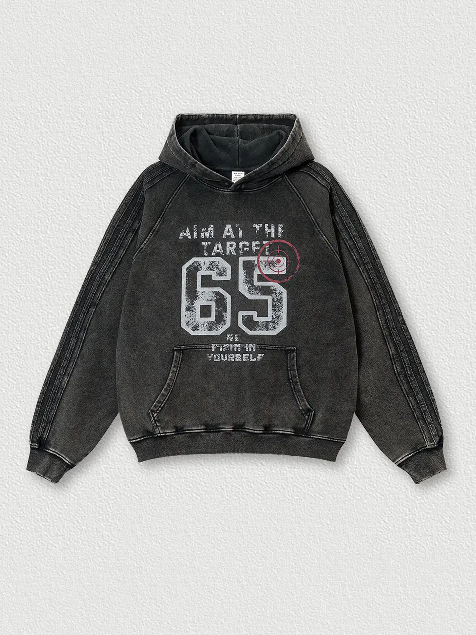 Vintage Number Printed 410g Cotton Hoodie