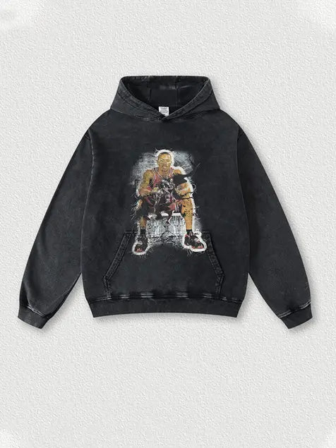 420g Vintage NBA Wash Old Cotton Hoodie Emma Bridess