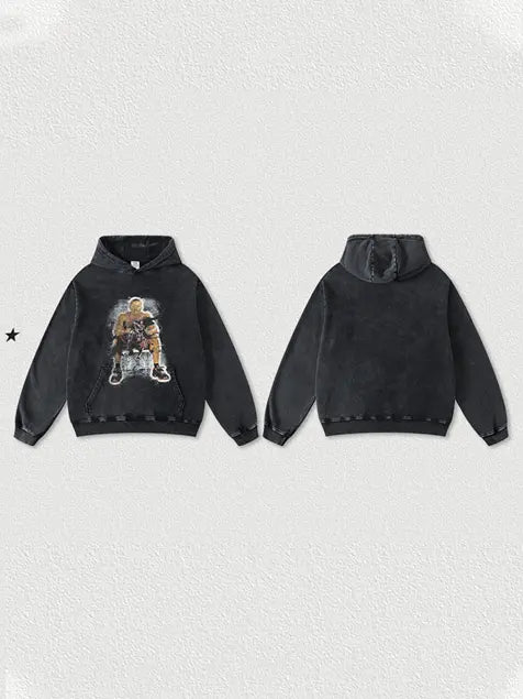 420g Vintage NBA Wash Old Cotton Hoodie Emma Bridess