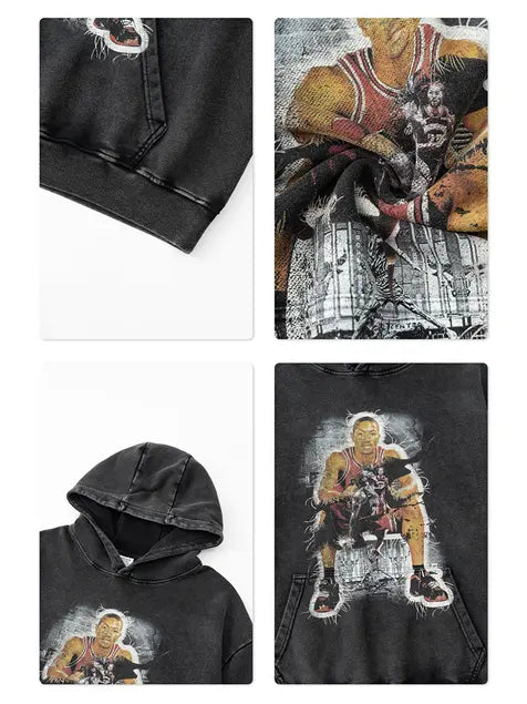 420g Vintage NBA Wash Old Cotton Hoodie Emma Bridess